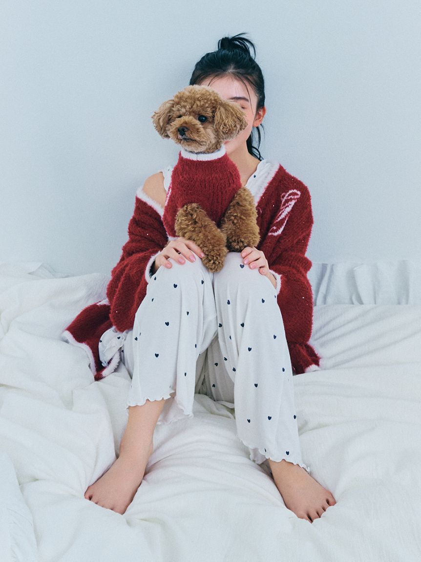 gelato pique「ラメフェザーカーディガン」|ルームウェア|