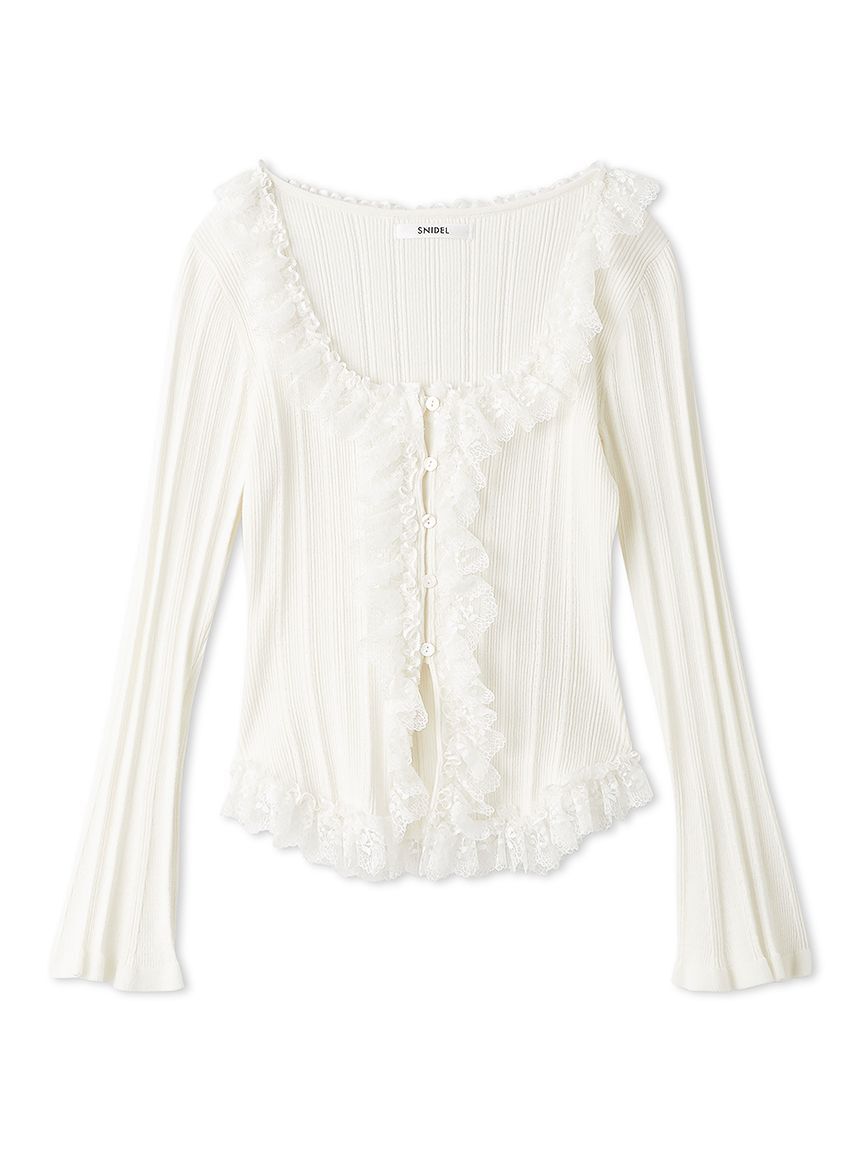 SNIDEL「Sustainableフリルニットプルオーバー」|ニット・セーター|