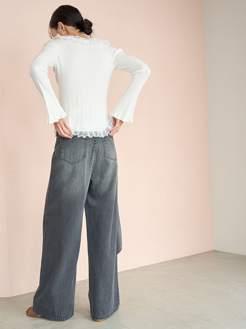 SNIDEL「Sustainableフリルニットプルオーバー」|ニット・セーター|