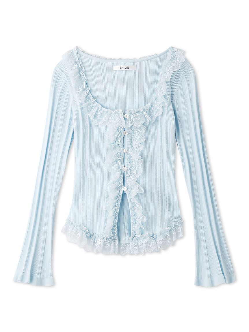 SNIDEL「Sustainableフリルニットプルオーバー」|ニット・セーター|LBLU