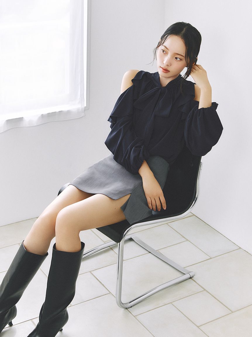 FRAY I.D「【限定カラー】2wayショルダーフリルボウタイブラウス」|シャツ・ブラウス|