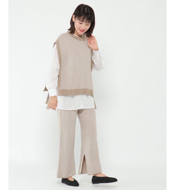 ikka「ヘリンボーンニットパンツ」|その他|