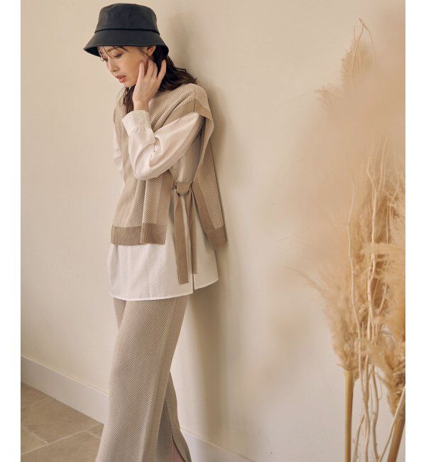 ikka「ヘリンボーンニットパンツ」|その他|