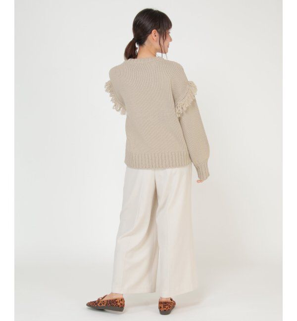ikka「袖フリンジニットプルオーバー」|プルオーバー|