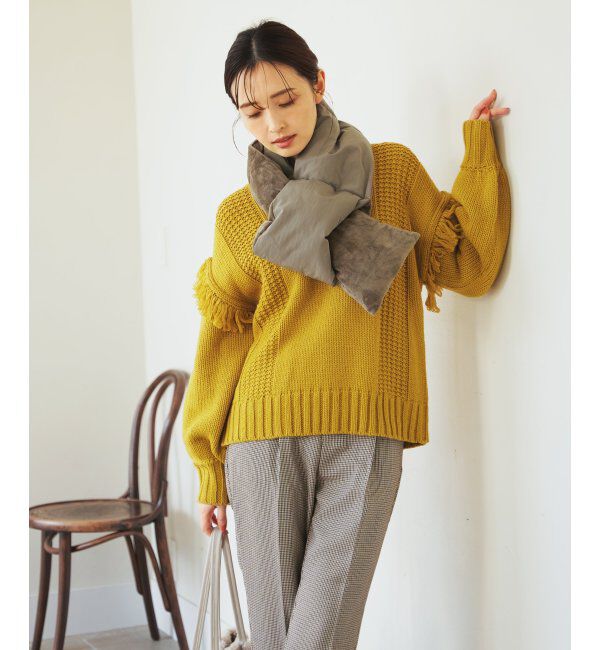 ikka「袖フリンジニットプルオーバー」|プルオーバー|