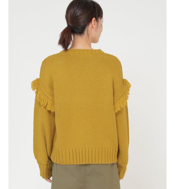 ikka「袖フリンジニットプルオーバー」|プルオーバー|