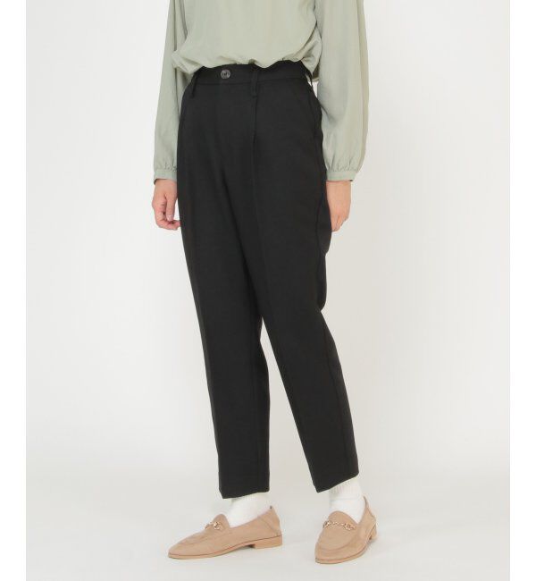 ikka「RENUウーリッシュフラノテーパード」|その他|ブラック