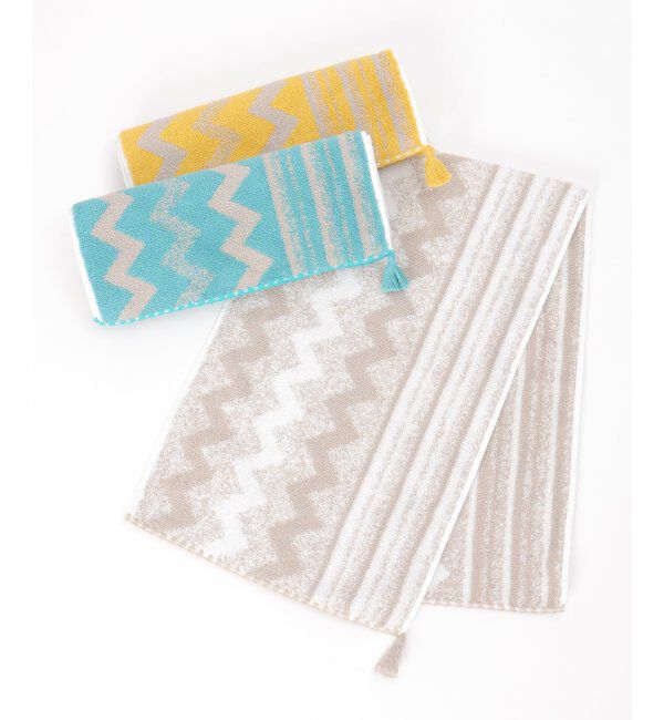 Lbc with Life「シェブロンボーダースリムフェイスタオル」|タオル|