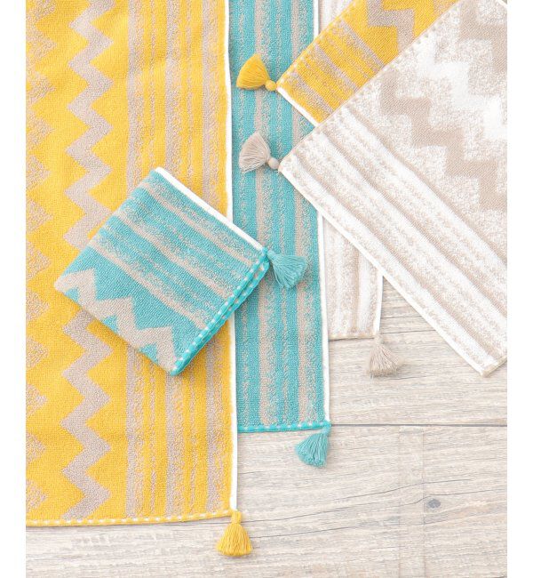 Lbc with Life「シェブロンボーダースリムフェイスタオル」|タオル|