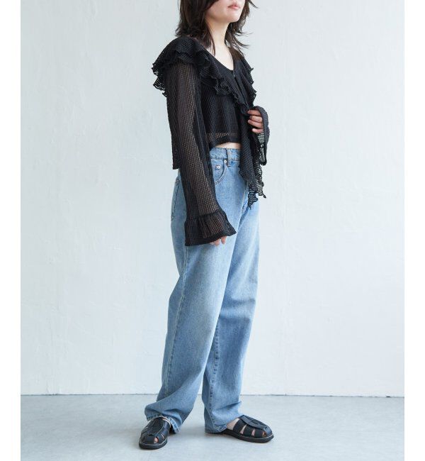 VENCE share style「メッシュフリルジップカーディガン」|カーディガン|