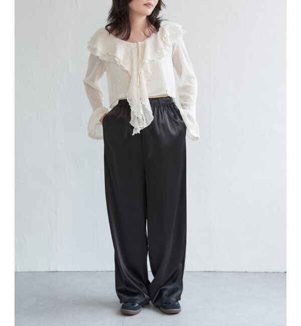 VENCE share style「メッシュフリルジップカーディガン」|カーディガン|