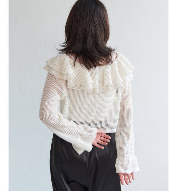 VENCE share style「メッシュフリルジップカーディガン」|カーディガン|