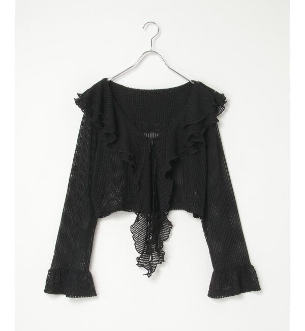 VENCE share style「メッシュフリルジップカーディガン」|カーディガン|