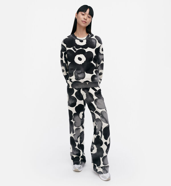 Marimekko「Leiot Akvarelli Unikko スウェット」|シャツ・ブラウス|オフホワイト&times;グレー