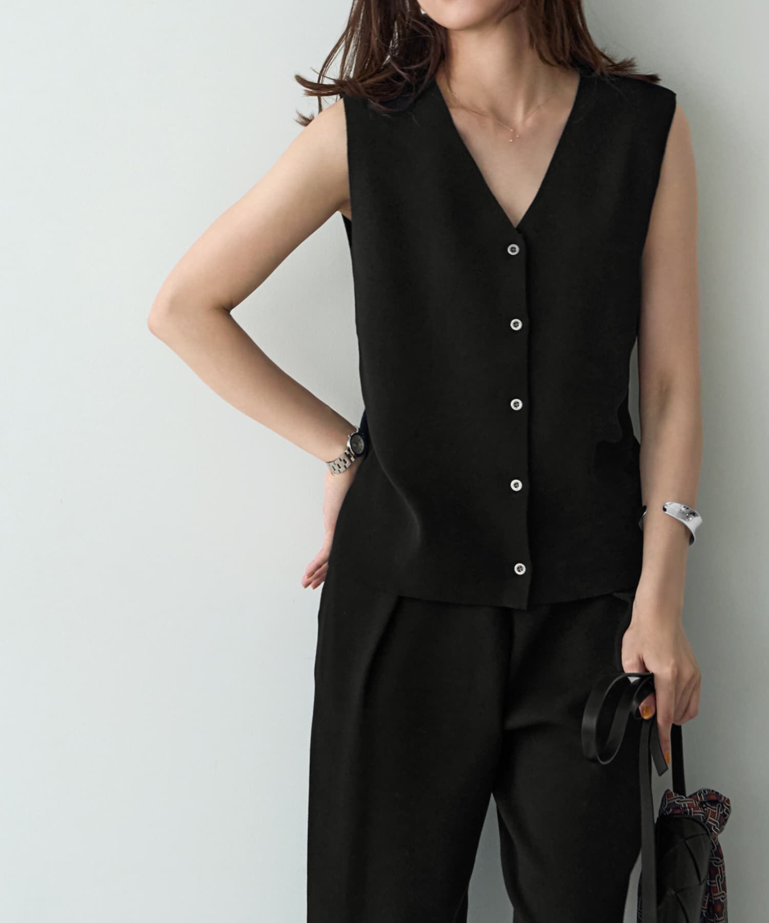 STYLE DELI「【LUXE】シャリ感ソウバリニットベスト」|ベスト・ジレ|