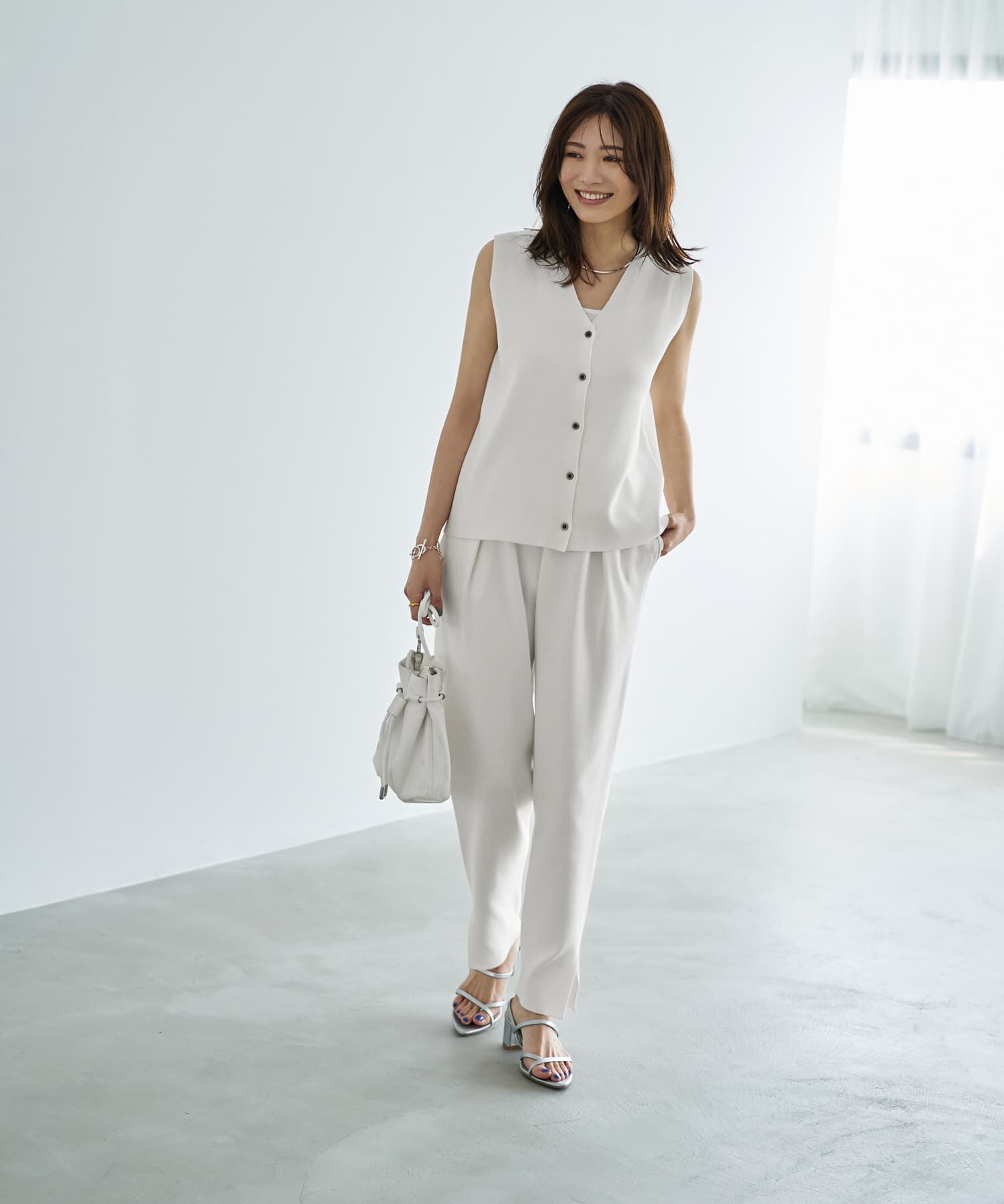 STYLE DELI「【LUXE】シャリ感ソウバリニットベスト」|ベスト・ジレ|