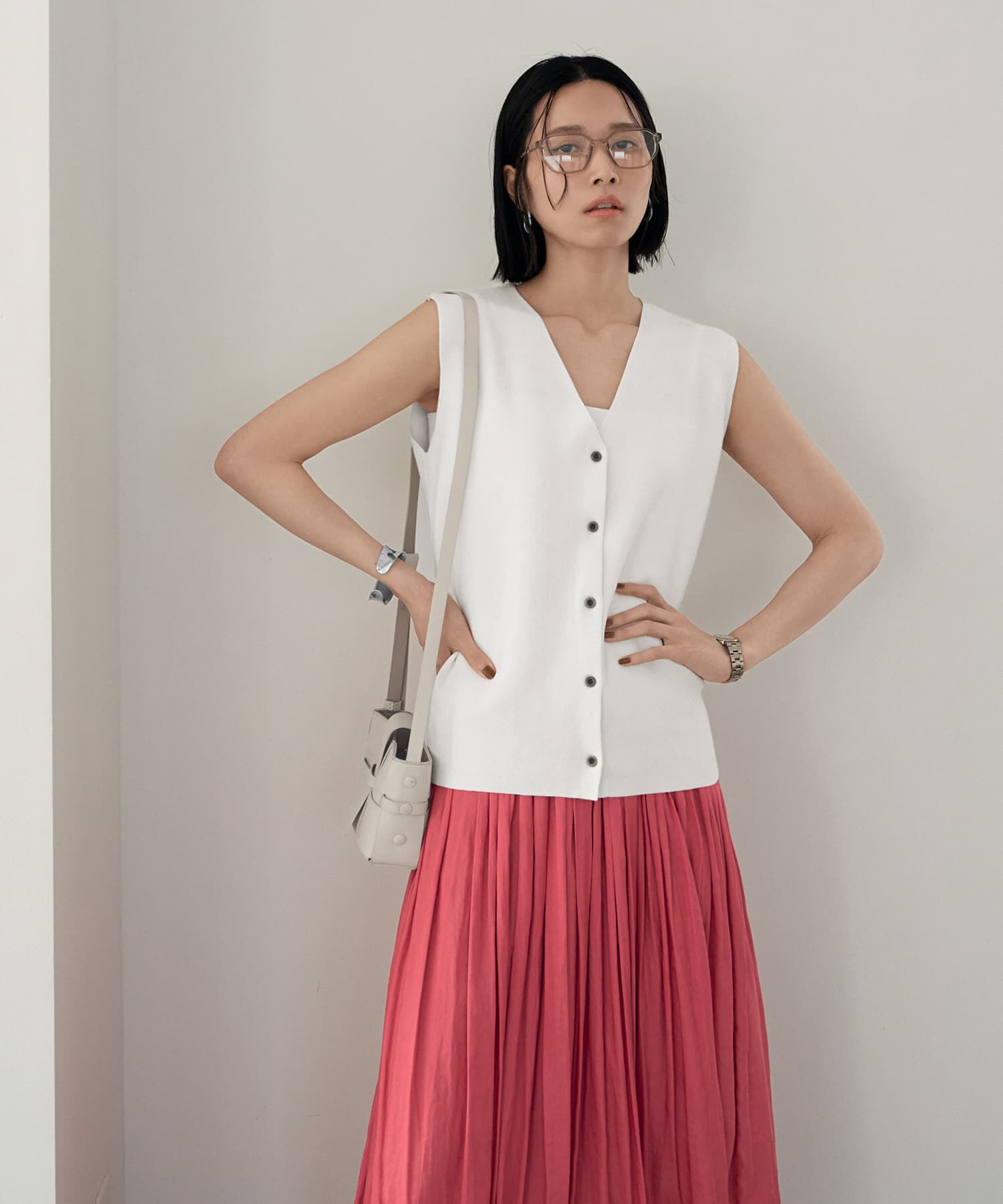 STYLE DELI「【LUXE】シャリ感ソウバリニットベスト」|ベスト・ジレ|