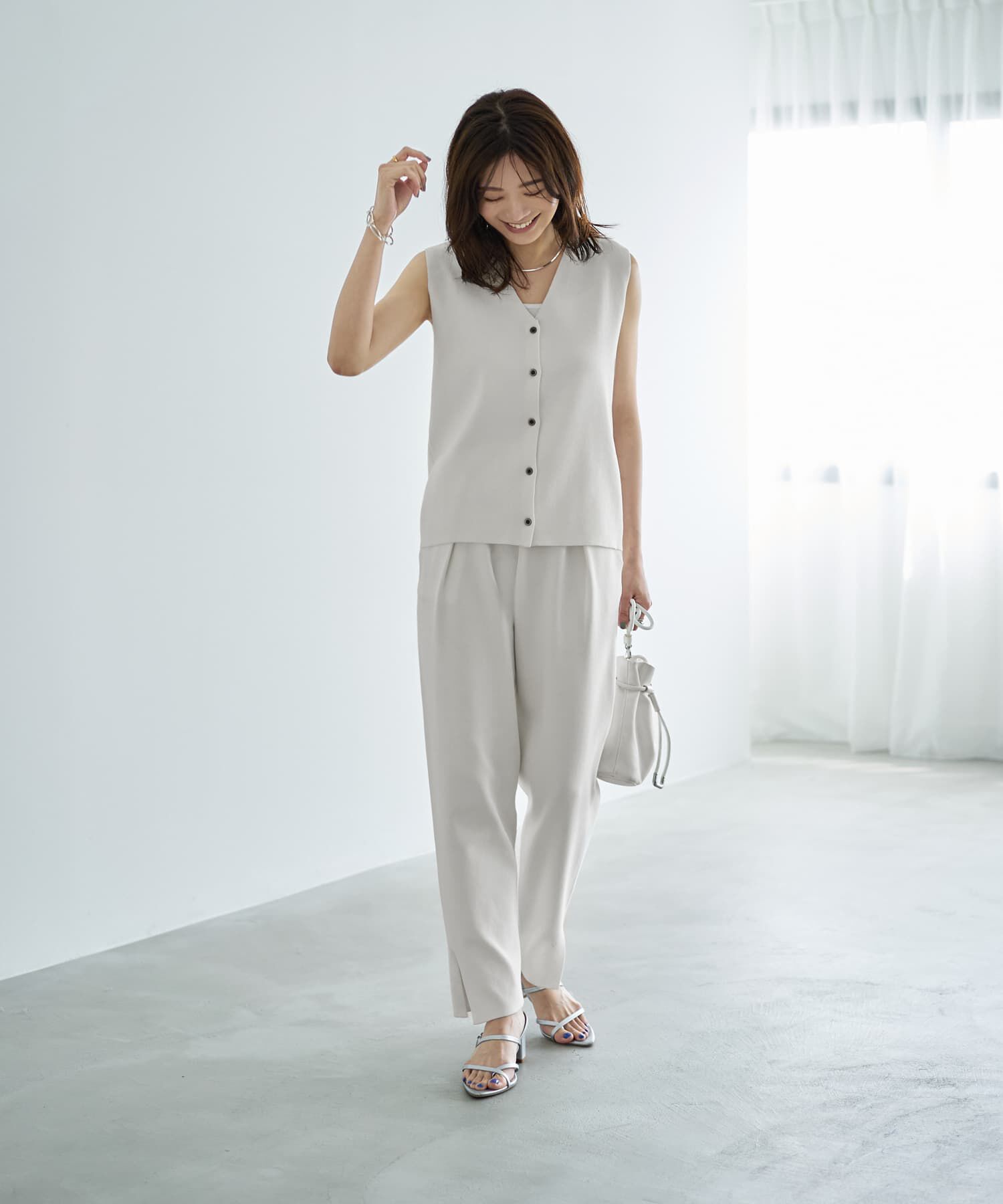 STYLE DELI「【LUXE】シャリ感ソウバリニットベスト」|ベスト・ジレ|