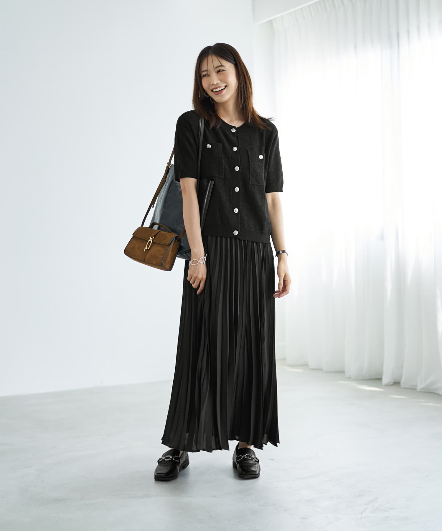 STYLE DELI「表面感のあるノーカラージャケット風カーデtops」|カーディガン|