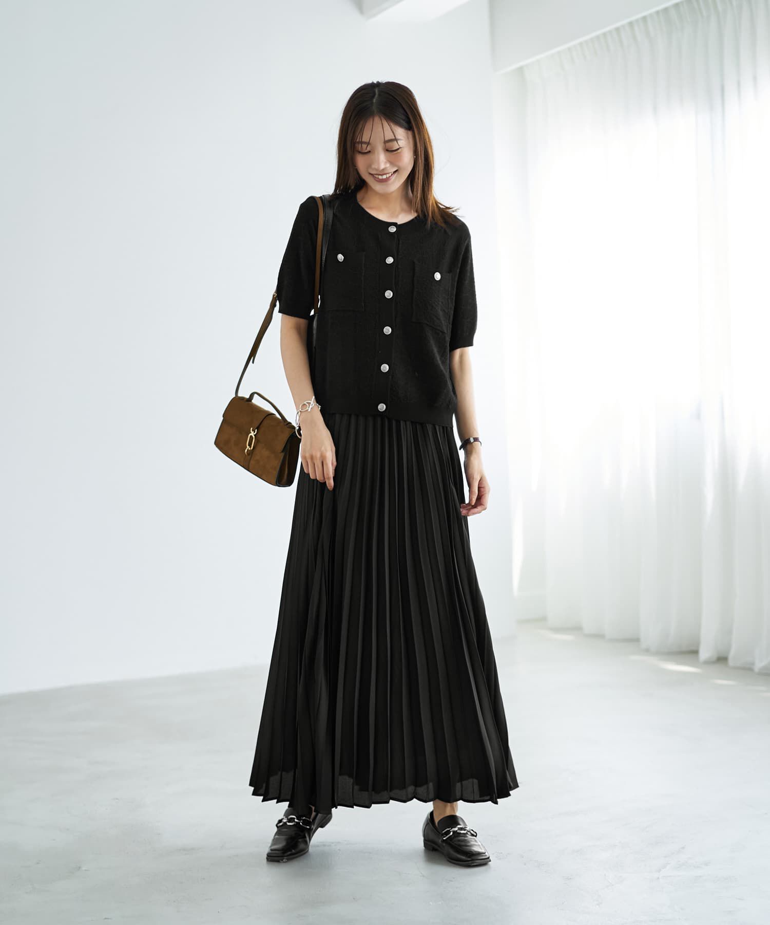 STYLE DELI「表面感のあるノーカラージャケット風カーデtops」|カーディガン|