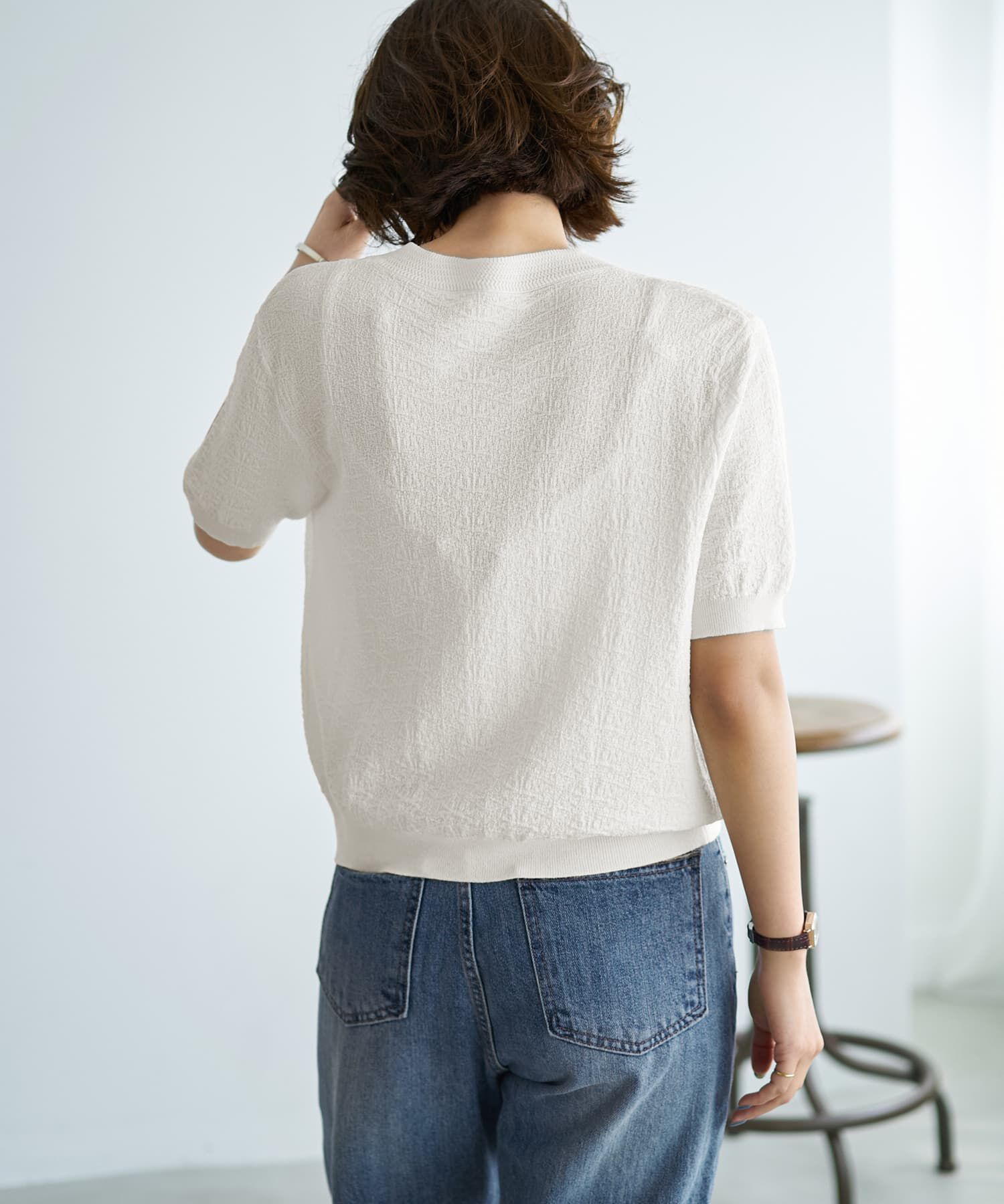 STYLE DELI「表面感のあるノーカラージャケット風カーデtops」|カーディガン|