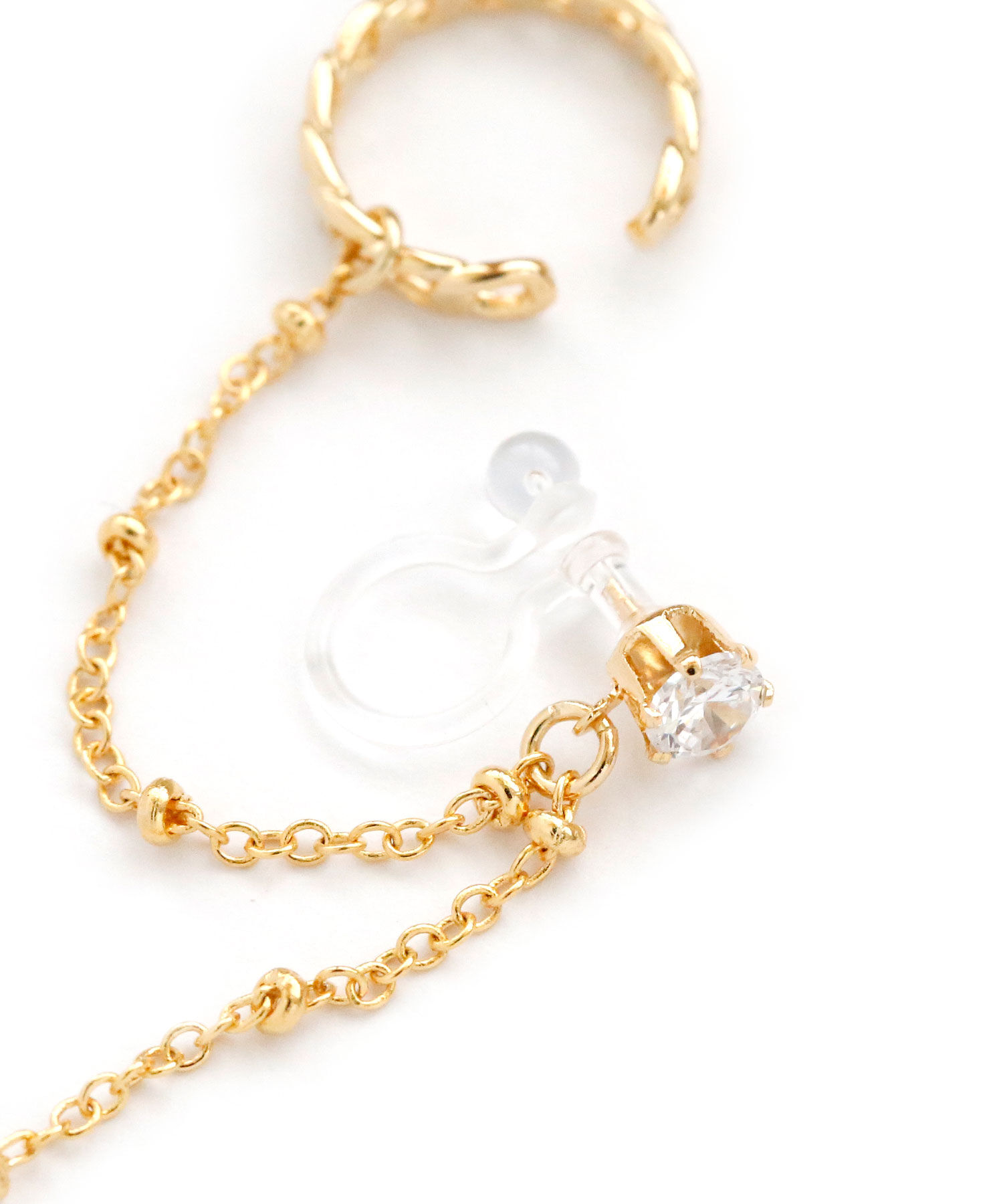 colleca la「チェーンイヤーカフ&times;ストーン樹脂イヤリング」|イヤーカフ|