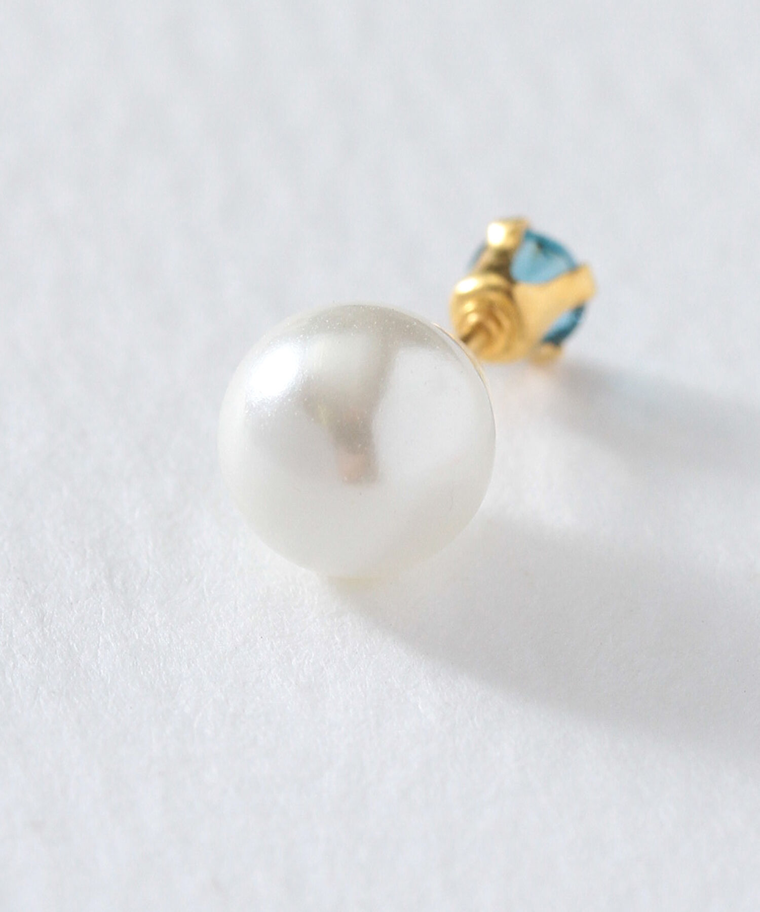  「K14GF ロンドンブルートパーズ&times;パール 2WAY ロングチェーンピアス」|ピアス|