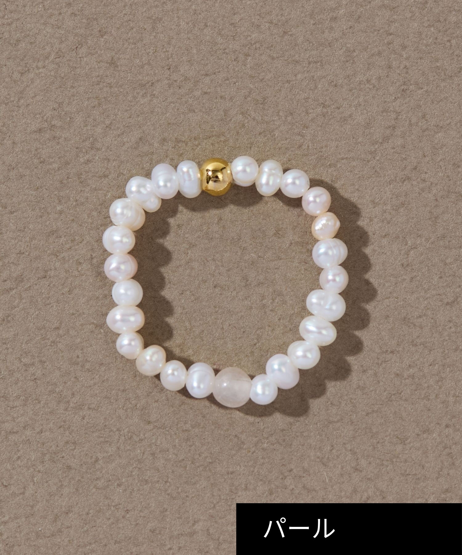 JUPITER「淡水パール&times;天然石リング/ゴム仕様　ローズクォーツ」|リング|