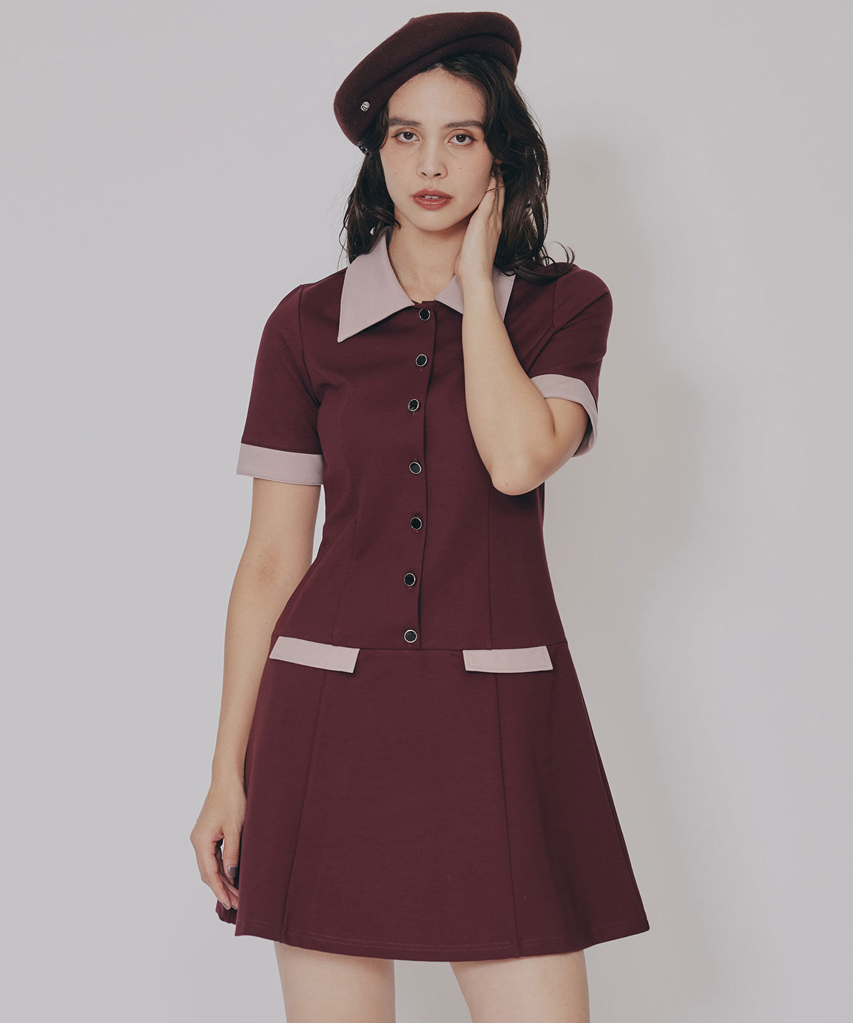 REDYAZEL「バイカラーポンチシャツミニワンピース」|ワンピース|