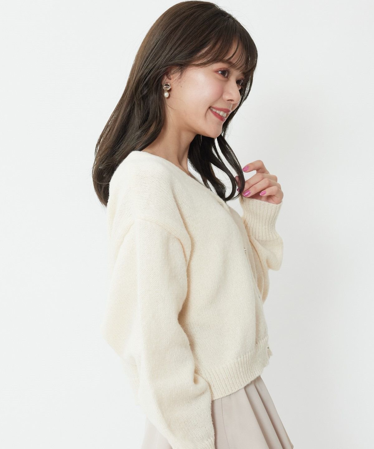 WILLSELECTION「ビジュー釦カーディガン」|カーディガン|