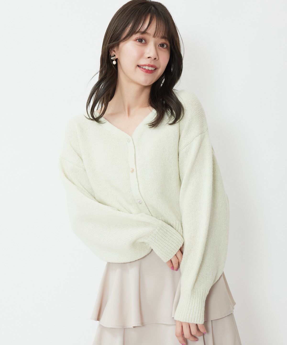 WILLSELECTION「ビジュー釦カーディガン」|カーディガン|