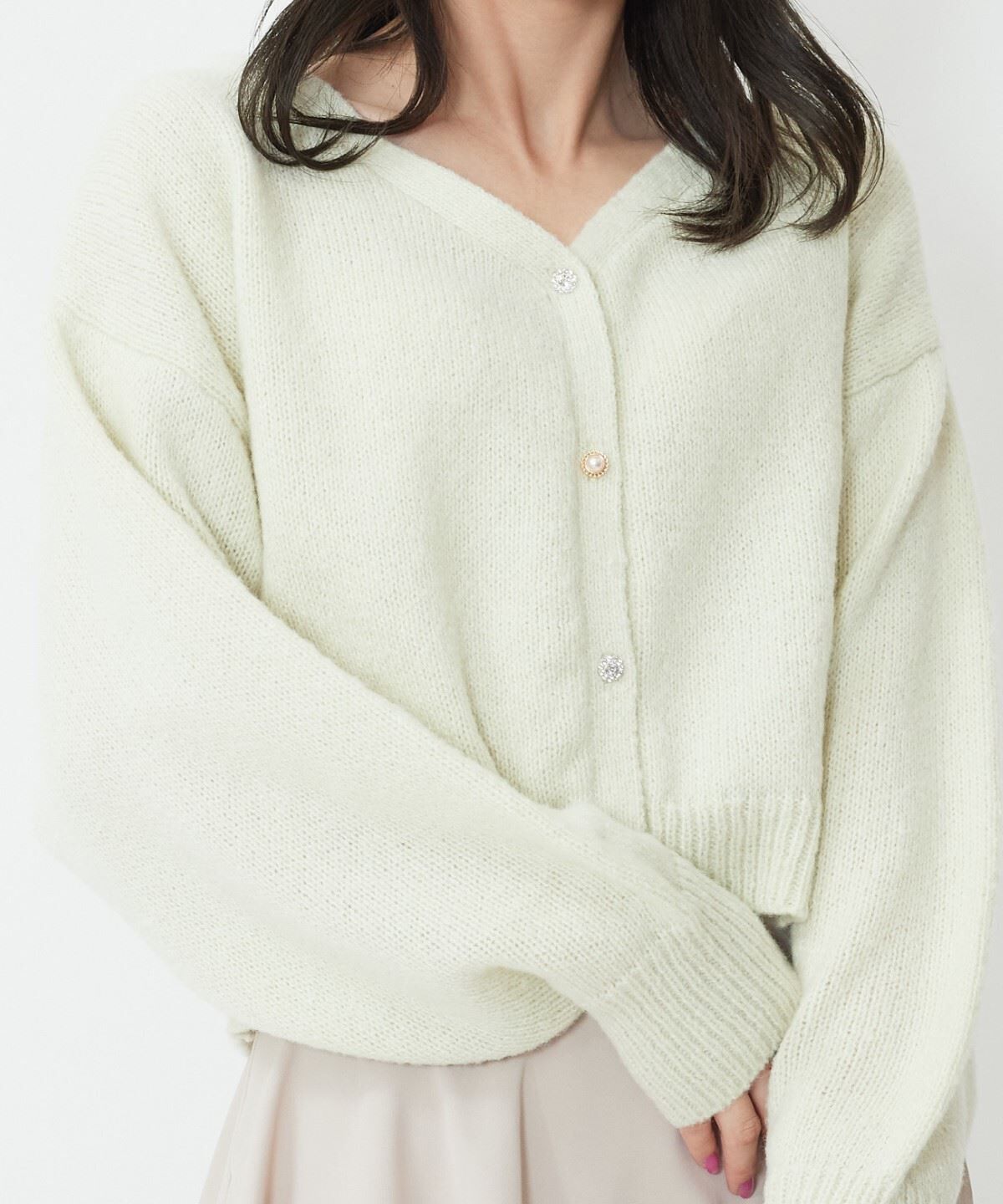 WILLSELECTION「ビジュー釦カーディガン」|カーディガン|