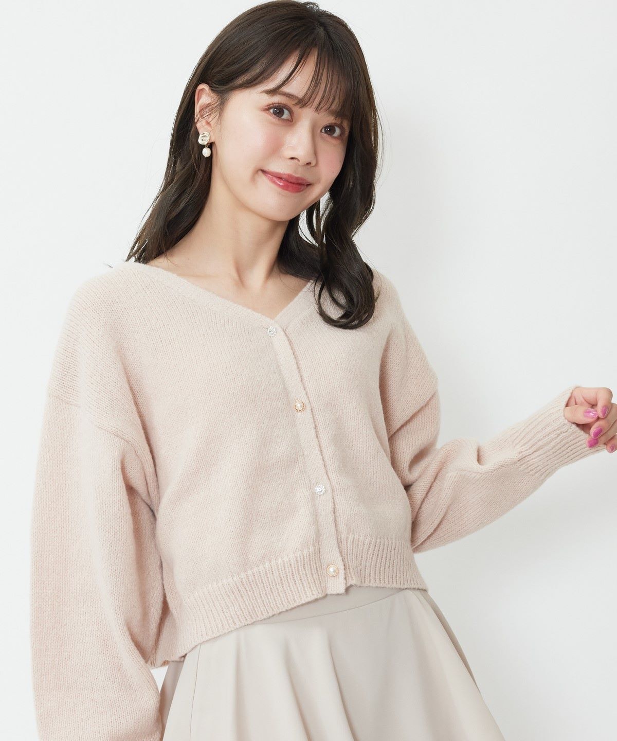 WILLSELECTION「ビジュー釦カーディガン」|カーディガン|