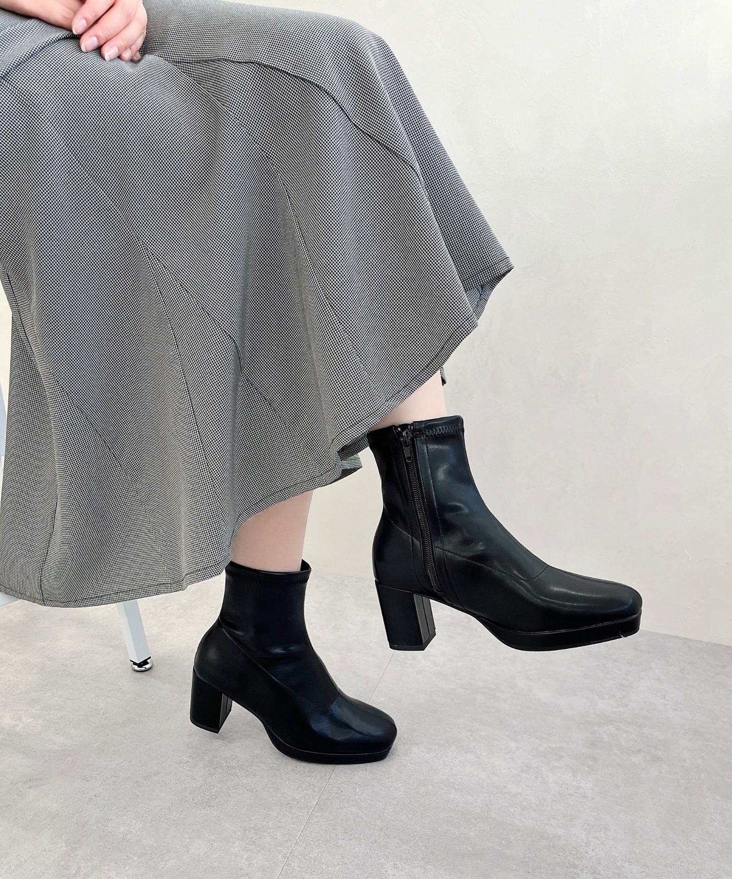 ORiental TRaffic「プラットフォームブーツ/31480」|ショートブーツ|BLACK