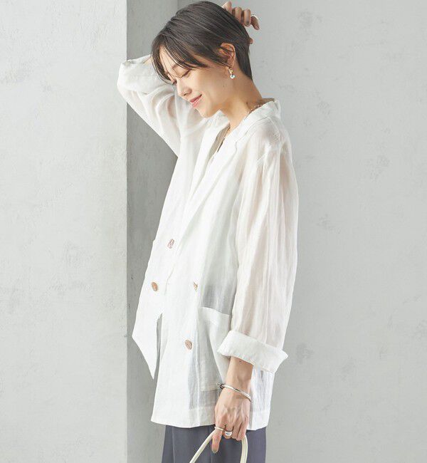 SHIPS for women「〈手洗い可能〉ラミー シアー ジャケット」|テーラードジャケット|