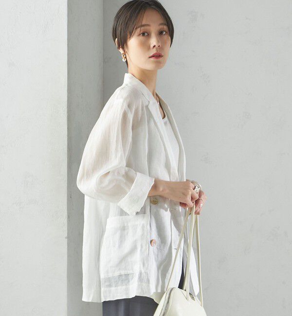 SHIPS for women「〈手洗い可能〉ラミー シアー ジャケット」|テーラードジャケット|