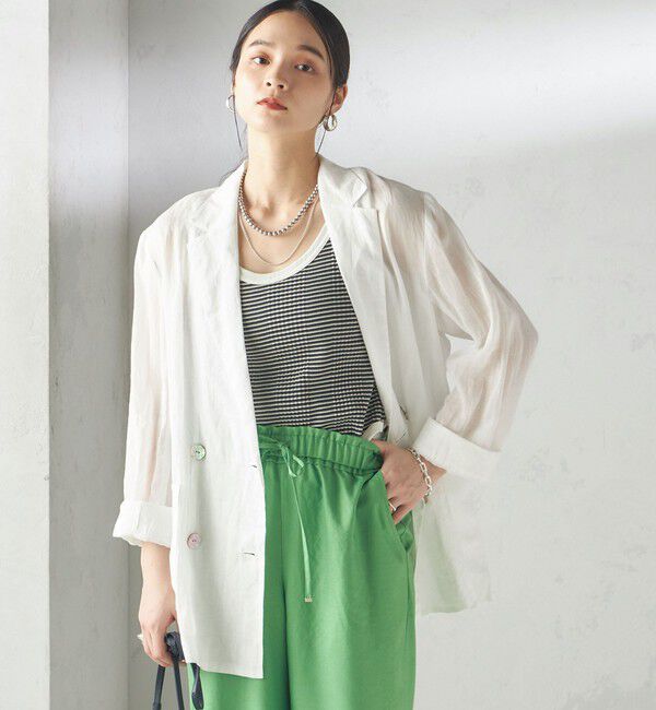 SHIPS for women「〈手洗い可能〉ラミー シアー ジャケット」|テーラードジャケット|