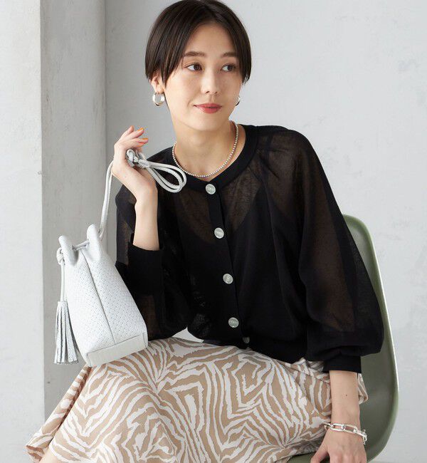 SHIPS for women「〈手洗い可能〉2WAY シアー カーディガン」|カーディガン|