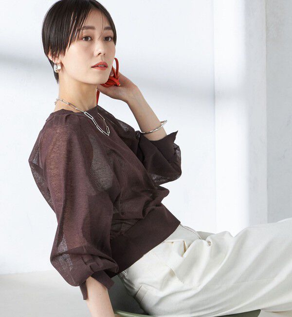 SHIPS for women「〈手洗い可能〉2WAY シアー カーディガン」|カーディガン|