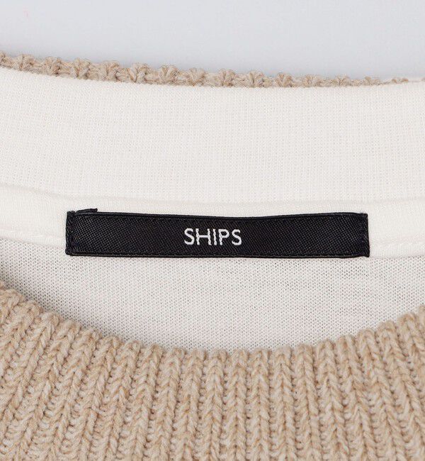 SHIPS「【WEB限定】SHIPS: ビッグシルエット クルーネック レイヤード ニット（ニット+ロンT）」|ニット・セーター|