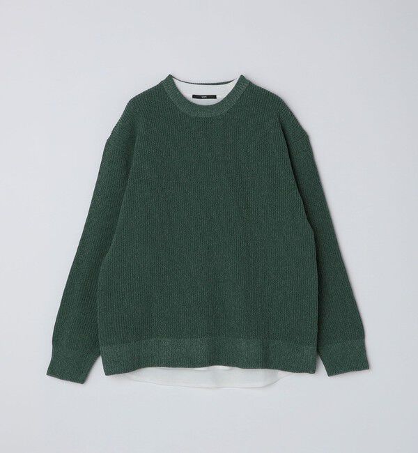 SHIPS「【WEB限定】SHIPS: ビッグシルエット クルーネック レイヤード ニット（ニット+ロンT）」|ニット・セーター|