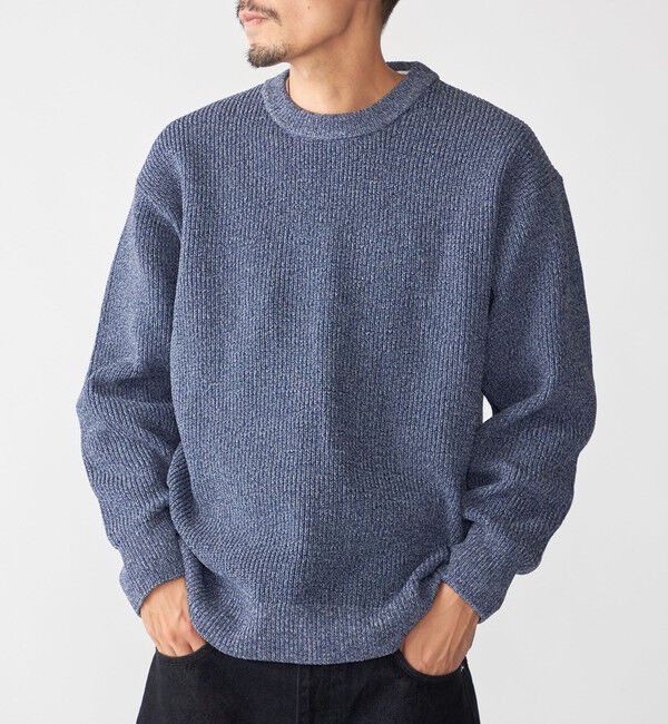 SHIPS「【WEB限定】SHIPS: ビッグシルエット クルーネック レイヤード ニット（ニット+ロンT）」|ニット・セーター|