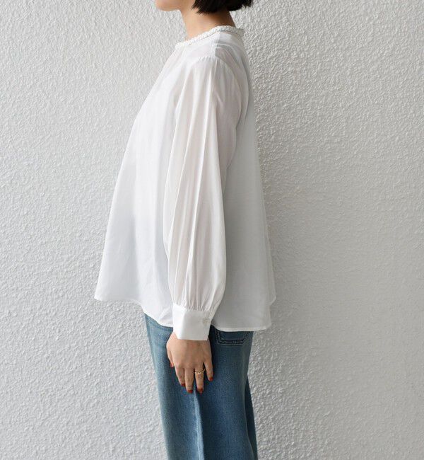 SHIPS Colors 「《予約》SHIPS Colors:〈手洗い可能〉デコレーション クルーネック ブラウス◆」|シャツ・ブラウス|