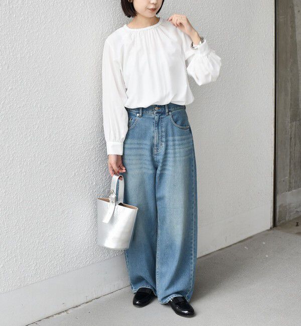 SHIPS Colors 「《予約》SHIPS Colors:〈手洗い可能〉デコレーション クルーネック ブラウス◆」|シャツ・ブラウス|