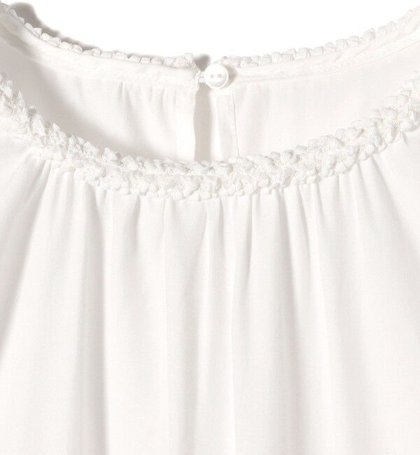 SHIPS Colors 「《予約》SHIPS Colors:〈手洗い可能〉デコレーション クルーネック ブラウス◆」|シャツ・ブラウス|