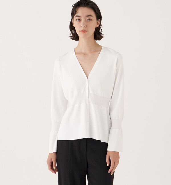 DES PRES「マットレーヨンストレッチ Vネックカーディガン」|カーディガン|