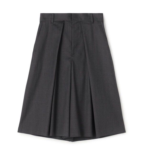 Edition「ゼニア タックワイドハーフパンツ」|キュロット|17 チャコールグレー