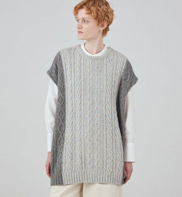 MACPHEE「カラーネップ クルーネックベスト」|ベスト・ジレ|