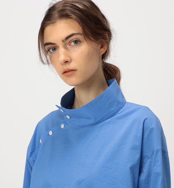 GALERIE VIE「コットンシルクブロード スタンドカラータイシャツ」|シャツ・ブラウス|