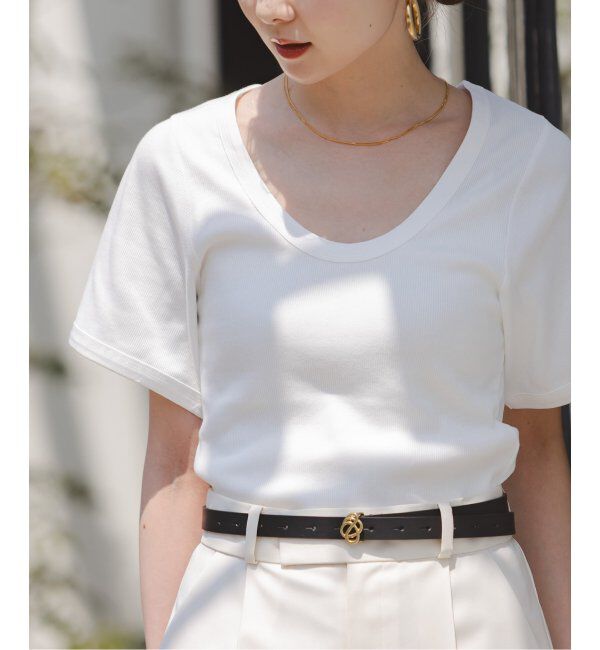 NOBLE「BY MALENE BIRGER/バイマレーネビルガー リブUネックTEE」|Tシャツ・カットソー|